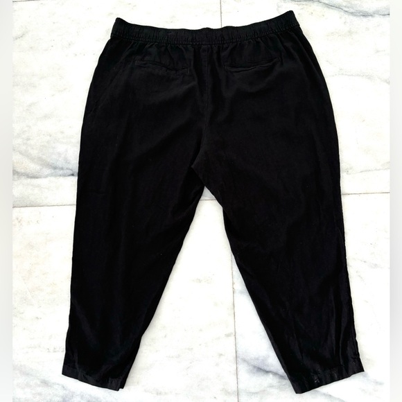 Old Navy High Rise Straight Taper Linen Pants Black Pull On Drawstring Womens 2X - Picture 2 of 12